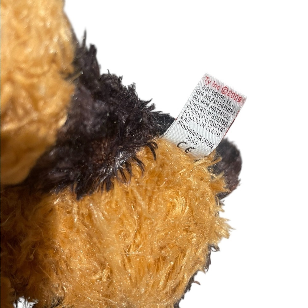 Ty Classic YAPPER Puppy Dog Black Brown Tan Fuzzy 8.5 Plush 2009 Beanie Buddy - Picture 5 of 5